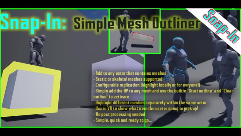 Snap-In Simple Mesh Outliner for Unreal Engine